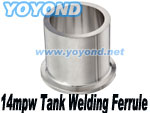 14MPW stainless steel 316l or 304 sanitary fitting heavy wall tank weld clamp ferrule